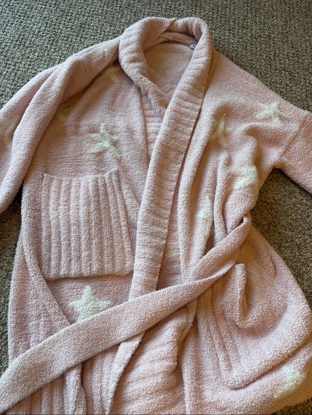 Cozy Pink Star Plush Women's Sweater Robe